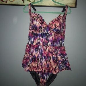 Peplum one piece bathing suit NWT
